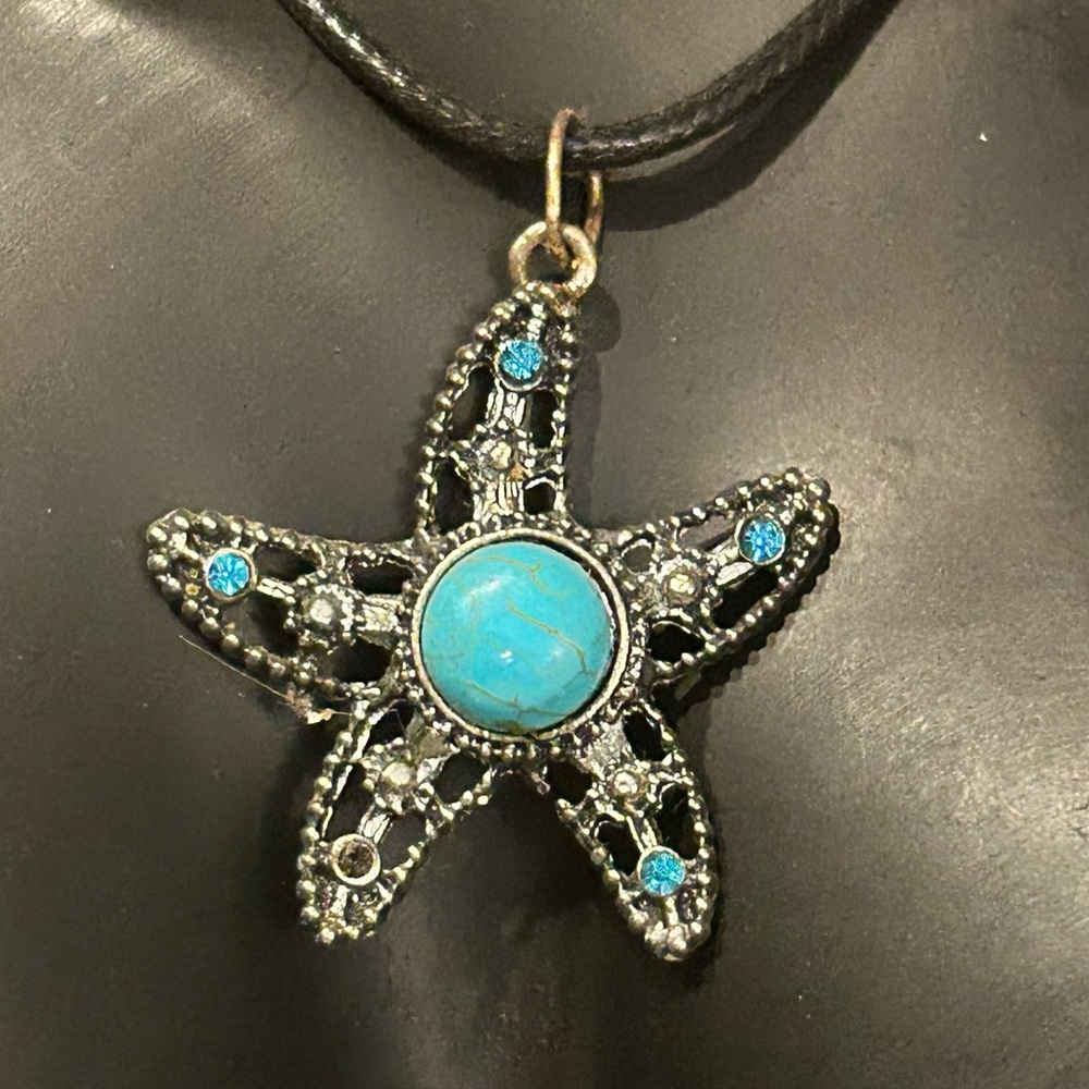 Turquoise Starfish Pendant Necklace